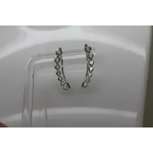 Signed .925 S.S. CZ JOURNEY EAR CLIMBER CRAWLER CUFF earrings