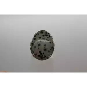 .925 Sterling Silver DALMATION JASPER ring size 7.75