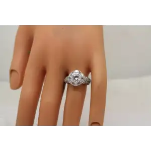 Signed FC .925 S.S. CZ FLOWER CLUSTER ring size 8