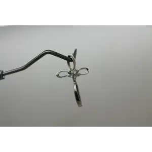 Signed TAJ 10k W.G. DIAMOND LOOP DESIGN CROSS pendant