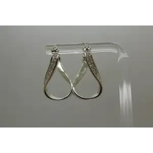CHAMILIA .925 S.S. CZ INFINITY CHARM HOOP earrings