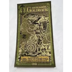 1 SOUTH DAKOTA Goldback 1/1000th oz Aurum Gold Note (24k) 