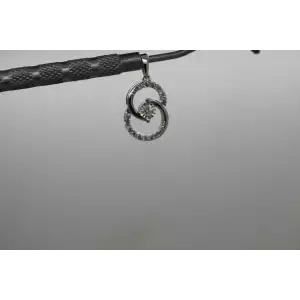 10k White Gold .25ctw DIAMOND DOUBLE CIRCLE DESIGN pendant