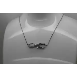 .925 S.S. CZ MOM INFINITY pendant necklace 18