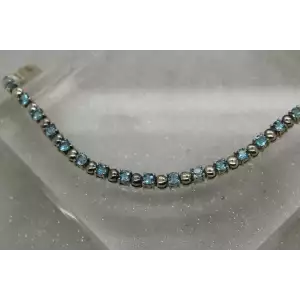 CI .925 Sterling Silver BLUE TOPAZ TENNIS Bracelet