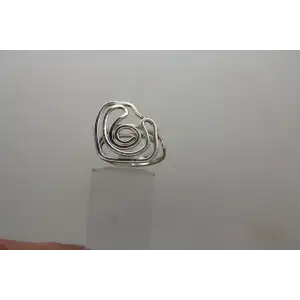 .925 S.S. MODERNIST WRAPPED WIRE FREEFORM ring size 6.5