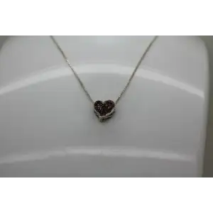 JEZLAINE .925 S.S. PURPLE PAVE CRYSTAL SCROLL HEART necklace
