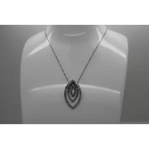 14k White Gold 1.50ctw DIAMOND 3-IN-ONE TRIPLE PENDANT NECKLACE 24