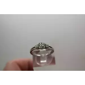 .925 Sterling Silver DIAMOND ILLUSION 3 STONE PROMISE ring size 5.75