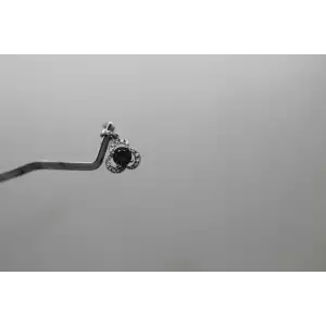 10k White Gold GREEN TOPAZ & DIAMOND SWIRL DESIGN pendant