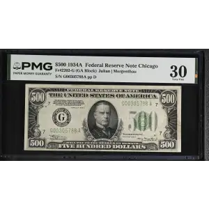 $500 1934-A.  High Denomination Notes 2202-G (2)
