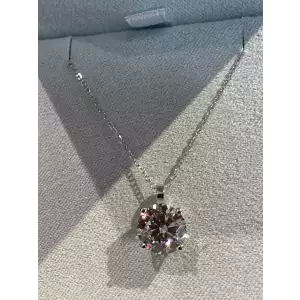 2ct LG Diamond Solitaire Necklace 14k White Gold 16