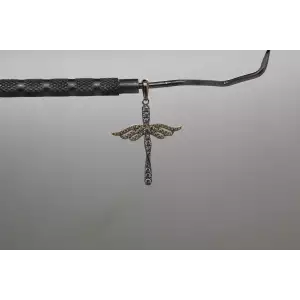 .925 S.S. Two Tone PAVE CRYSTAL ANGEL WING CROSS pendant