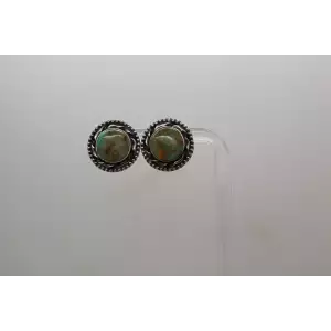 DTR JAY KING .925 S.S. GREEN TURQUOISE ROUND BEADED design studs