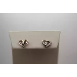 10k Rose Gold PAVE DIAMOND HEART STUD earrings