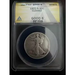 1921  S Half Dollars Liberty Walking ANACS G-6