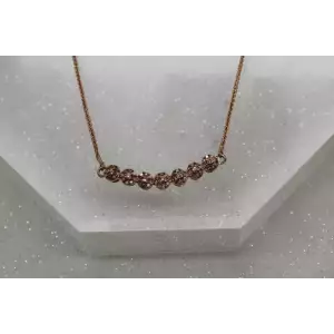 Signed STS Rose Gold over .925 S.S. DIAMOND FLORAL DESIGN BOLO bracelet 10