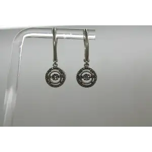GOC .925 S.S. DIAMOND MOTION DANGLE earrings