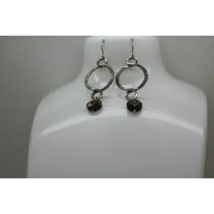 Retired W 1485 SILPADA .925 S.S. SMOKY QUARTZ TWIST & TURN dangles