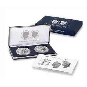 2025-S Morgan & Peace Silver Dollar Reverse Proof Set  OGP