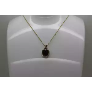 LeVIAN 14k Y.G. SMOKY QUARTZ CHOCOLATE & CHAMPAGNE DIAMOND necklace