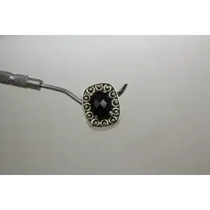 LORI BONN .925 S.S. PARK AVENUE BLACK ONYX SLIDE CHARM