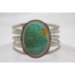 BEGAY .925 Sterling Silver LARGE TURQUOISE CUFF BRACELET