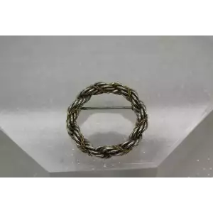 TIFFANY & CO. .925 S.S. & 18k Yellow Gold  TWISTED ROPE CIRCLE PIN