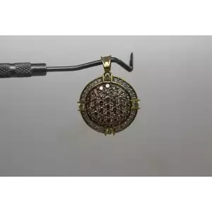 KPJ 10k Y.G. 2.25ctw LT. BROWN, YELLOW & WHITE DIAMOND CLUSTER pendant