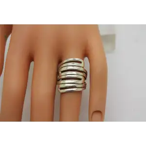 SILPADA .925 S.S. GEOMETRIC MAZE KNUCKLE RING size 7 #