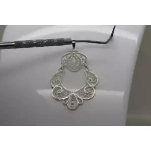 .925 S.S. FANCY QUILLED DESIGN FILIGREE DANGLE pendant