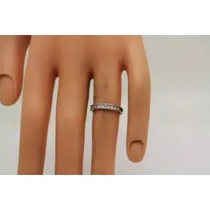 .925 S.S. WEDDING ANNIVERSARY CHANNEL CZ BAND ring size 4.75