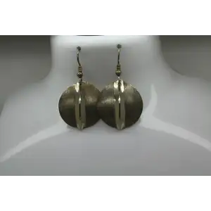 Designer SAM FERRARO .925 S.S. ROUND TEXTURED DISC DANGES
