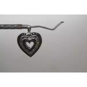 JWBR .925 S.S. BLACK & WHITE DIAMOND REVERSIBLE HEART pendant