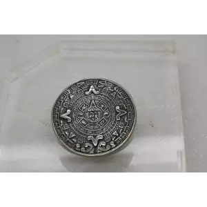 VTG. .925 S.S. EAGLE TAXCO MEXICAN AZTEC CALENDAR PENDANT BROOCH PIN