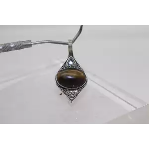 .925 Sterling Silver TIGER'S EYE SOUTHWESTERN style pendant