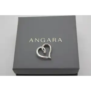 NIB ANGARA .925 S.S. DIAMOND OPEN HEART DESIGN pendant