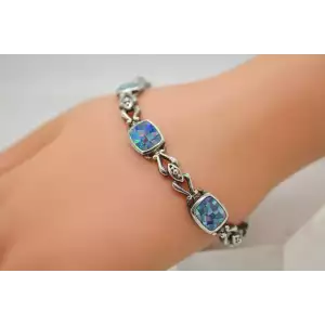 MICHELLE ALBALA .925 S.S. CRUSHED MOSAIC TRIPLET bracelet 8