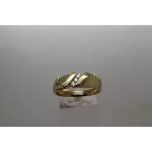 Signed RB 10k Yellow Gold .15ctw DIAMOND BAND ring size 11