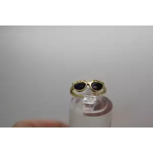 14k Y.G. Black Enamel DIAMOND CUT SUNGLASSES TOE RING adjustable