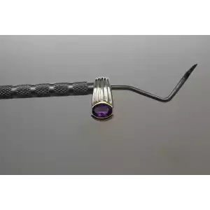 Signed VD .925 S.S. AMETHYST MODERN DESIGN pendant