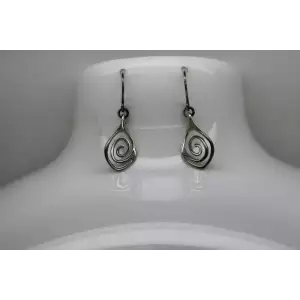 LLK .925 Sterling Silver MODERNIST SWIRL DESIGN DANGLE earrings