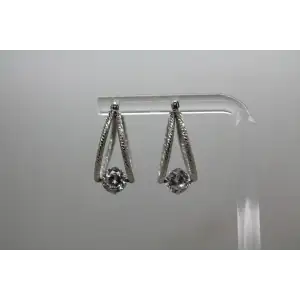 JACMEL MAURITIUS JCM .925 S.S. CZ TEXTURED DOUBLE HOOP earrings