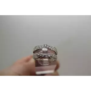 14k White Gold 1.14ctw DIAMOND RING ENHANCER BAND ring size 8