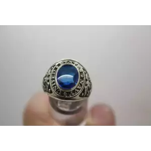 .925 S.S. BLUE STONE UNITED STATES NAVY ring size 8.5