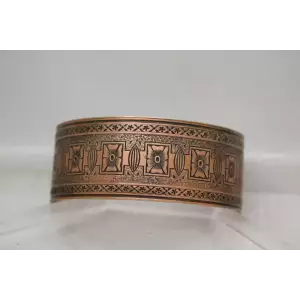 Vtg. PRESSED EMBOSSED COPPER SOUTHWESTERN FLOWER CUFF 7