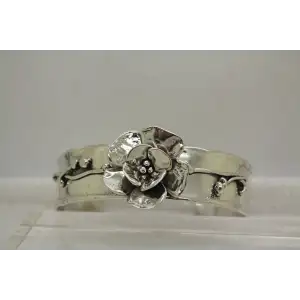 SHERRY TINSMAN .925 S.S. DOUBLE DOGWOOD WIDE CUFF bracelet