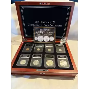 Historic U.S. Uncirculated Coin Collection Genuine Silver Dollars Cent Nickels Dime Halves (2)