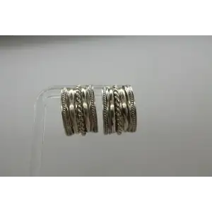 Signed NP .925 S.S. SOUTHWESTERN WIDE HOOP earrings #