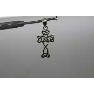 .925 Sterling Silver BRAIDED CELTIC KNOT CROSS pendant